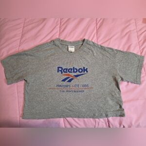 Reebok Gray Graphic Cropped Boxy Tee